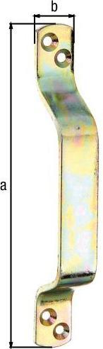 Productafbeelding GAH Poortgreep Lengte 170 mm Breedte 20 mm Staal gegalvaniseerd geel Aantal gaten 4