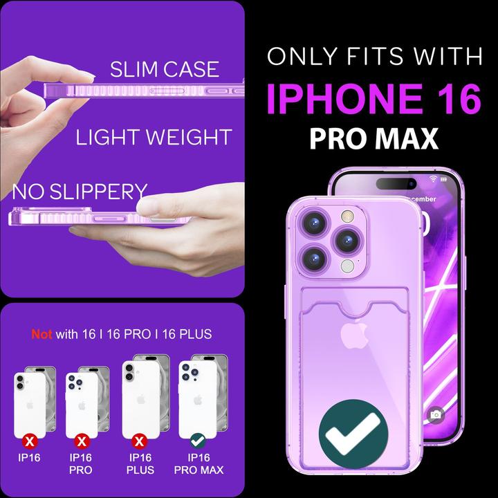 Actual product image Nalia Clear transparent neon silicone cover card holder (Apple iPhone 16 Pro Max)