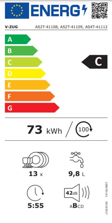 Energie-Label V-Zug AdoraSpülen V4000