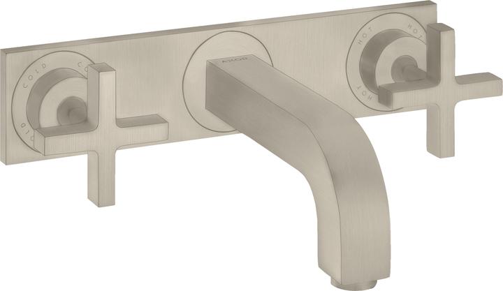 Produktbild Axor Citterio 3-Loch Waschtischarmatur Unterputz, Auslauf 226mm, Kreuzgriffe, Platte für