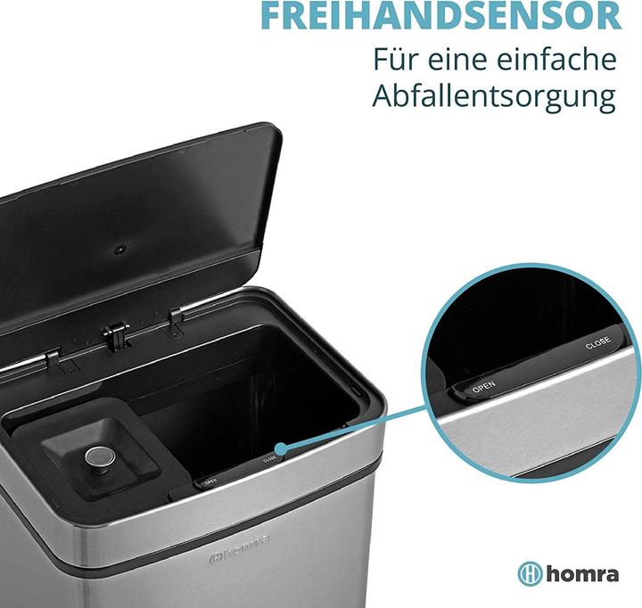 Actual product image Homra Nexo bin with sensor, silver (72 l)