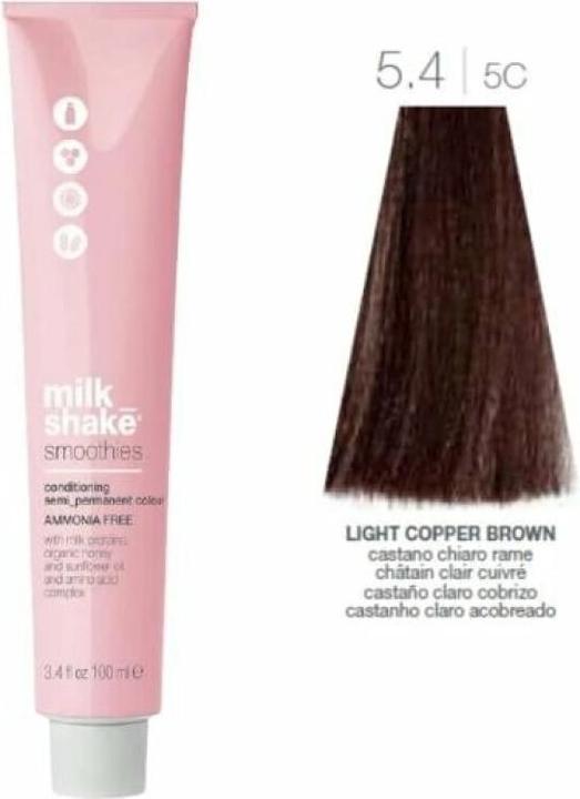Immagine prodotto Milk_Shake Smoothies Colore Condizionante Semipermanente 100ml 5.4 Marrone Chiaro C G (5,4 Marrone chiaro C G)