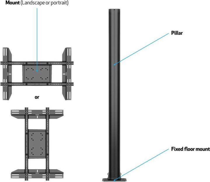 Image du produit Multibrackets M Présentoir 180 (63", 60 kg)