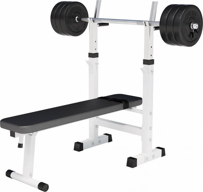Actual product image Gorilla Sports Weight bench barbell set plastic 38kg-70kg