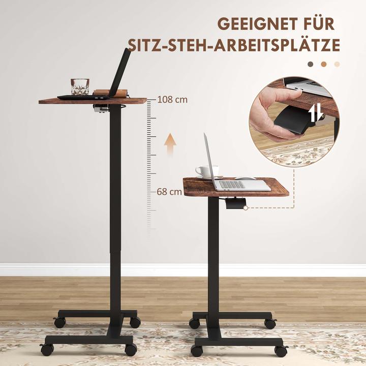 Produktbild Vinsetto Höhenverstellbarer Rolltisch mit Rollen (48 x 65 x 108 cm)