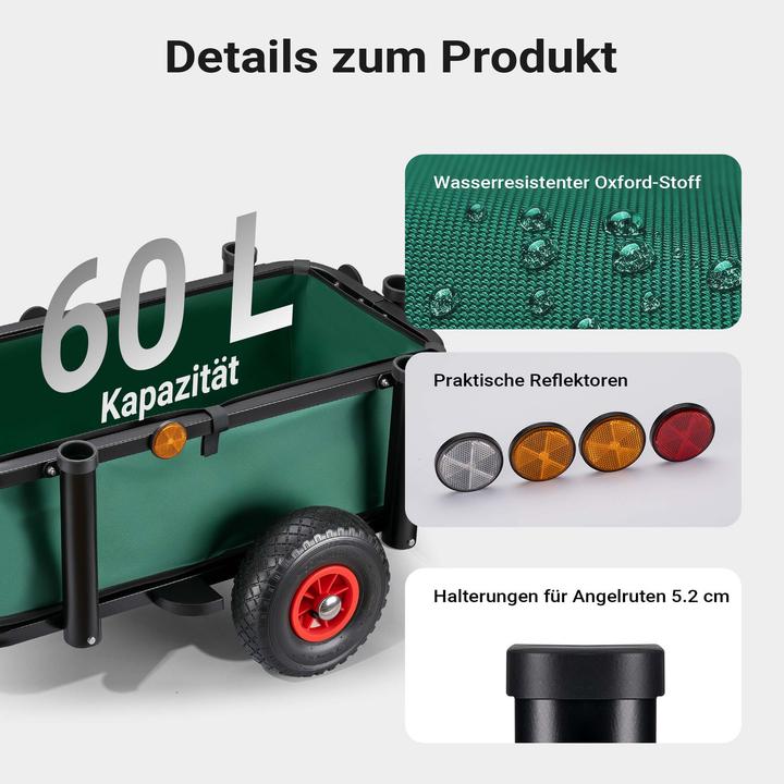 Actual product image Wiltec Fishing trolley with bag Fishing trolley up to 50kg handcart Transport trolley