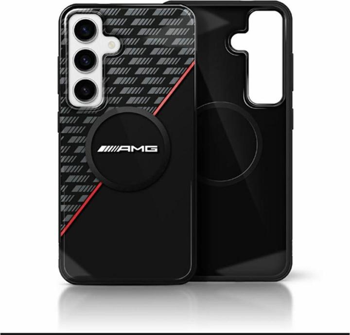 Immagine prodotto Mercedes AMG Double Layer Rhombs MagSafe Case for Samsung Galaxy S25 - Black/Red (Samsung Galaxy S25)