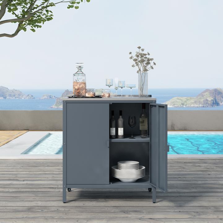 Image du produit Casa.Pro Outdoor Schrank Bolognano 92x80x50 cm Dunkelgrau, matt