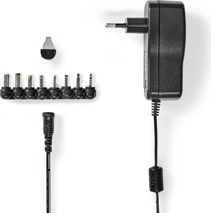 Image du produit Nedis Adaptateur secteur universel 7.5 W 3-12 V DC 1.10 m 2.0 A 8 Plug(s) Black (18 W)