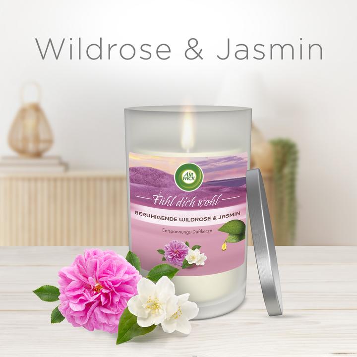 Produktbild Air Wick Grosse Duftkerze Beruhigende Wildrose & Jasmin (310 g)