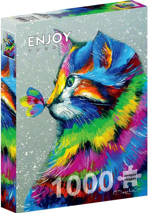 Image du produit Enjoy Puzzle ENJOY-1781 - Chat lumineux et papillon, puzzle, 1000 pièces (1000 pièces)