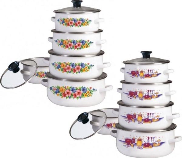 Productafbeelding Klausberg pannenset - emaille - alle warmtebronnen - wit