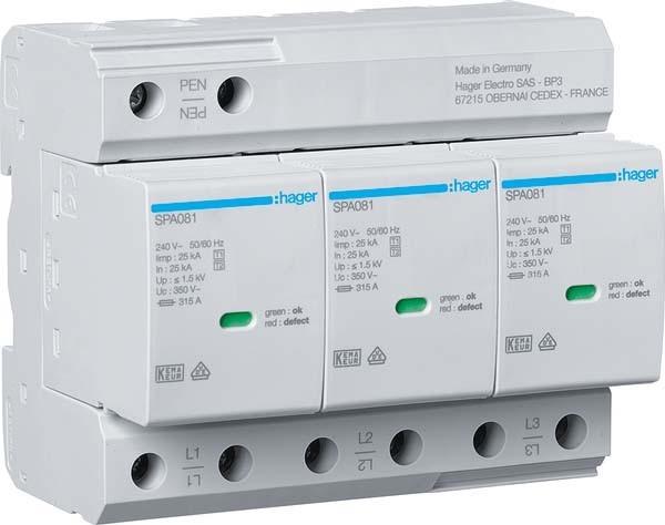 Immagine prodotto Hager SPA800 Scaricatore combinato T1+T2 3P