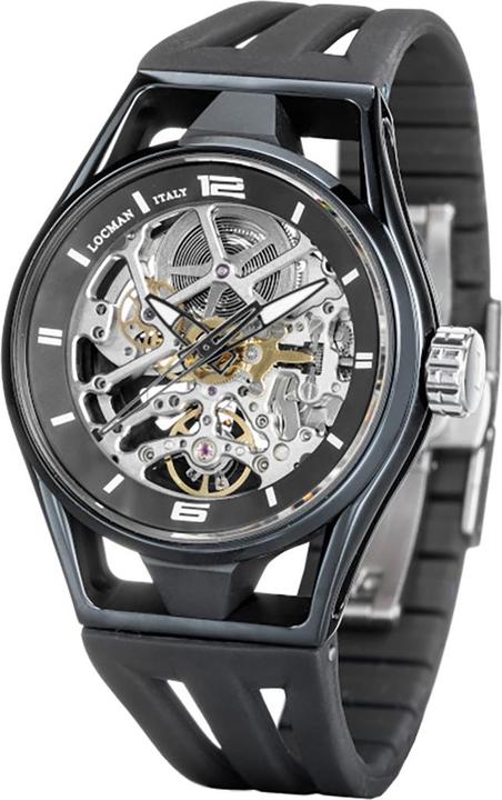Produktbild Locman Italy Armbanduhr Montecristo Skeleton Automatik schwarz Ref. 0538 (Analoguhr, 42 mm)