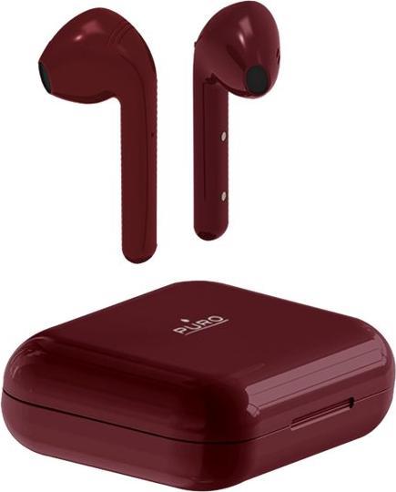Produktbild Puro Bluetooth Slim Pod Earphones w/charging base, Red