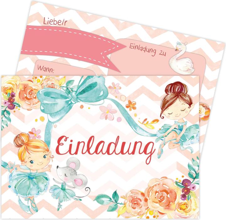 Papierdrachen 12 Biglietti d'invito di compleanno - Ballerina (12 pz.)