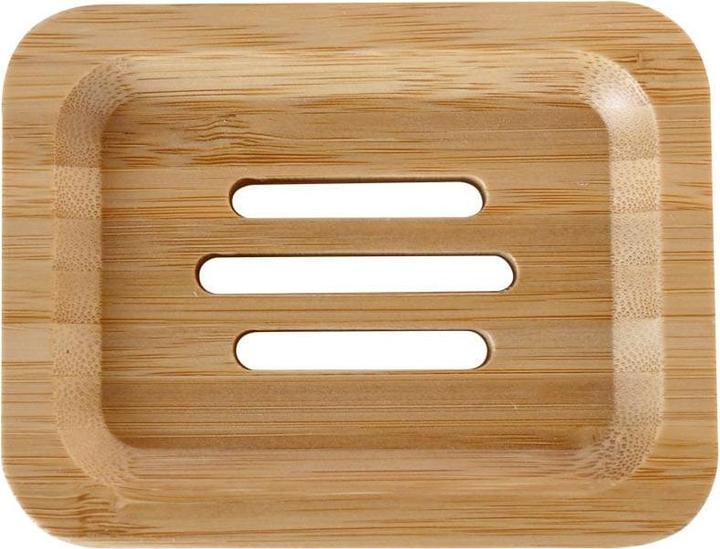 Actual product image Pandoo Bamboo Soap Dish Natural Bamboo Wood Rectangular Soap Tray for Sink