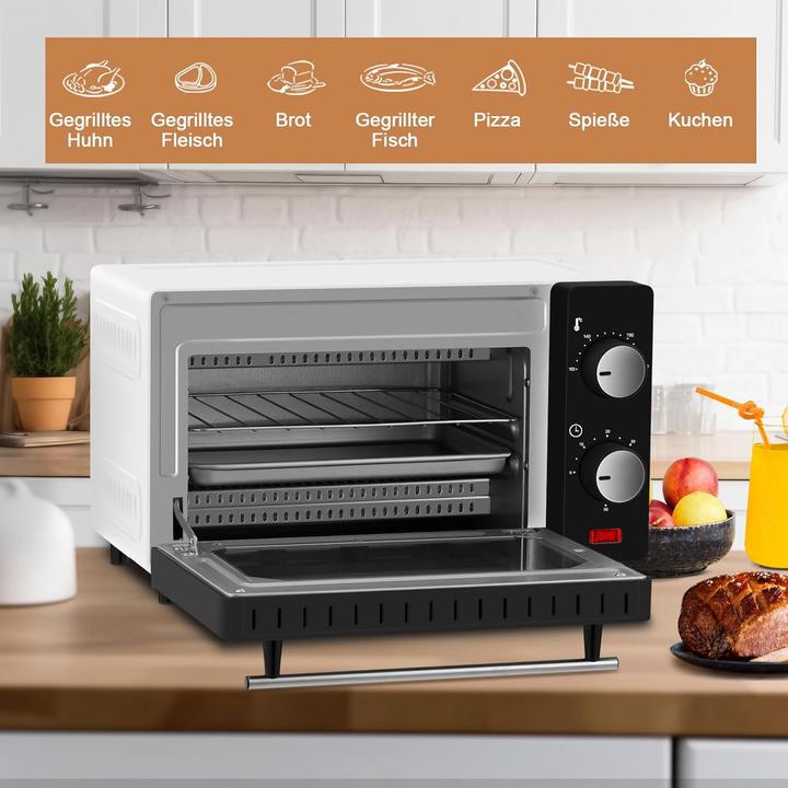 Produktbild Woltu Mini Backofen 12 Liter, Weiss+schwarz