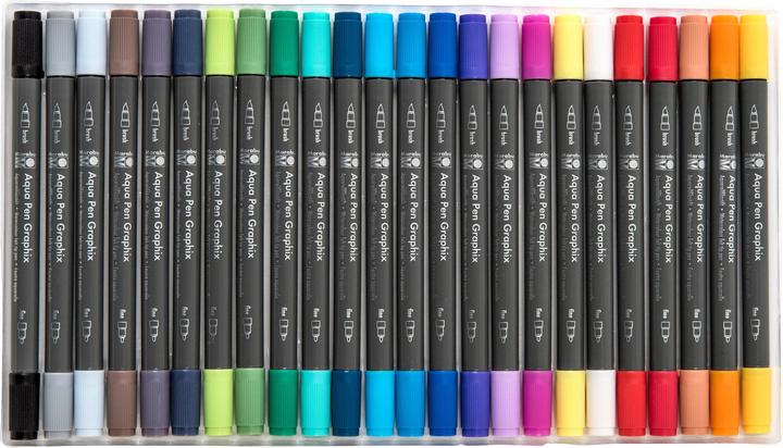 Actual product image Magni 01450000106 - Aqua Pen Graphix, Octopy, 24 watercolour felt-tip pens in a set with brilliant colour. (Multicoloured, 24 x)