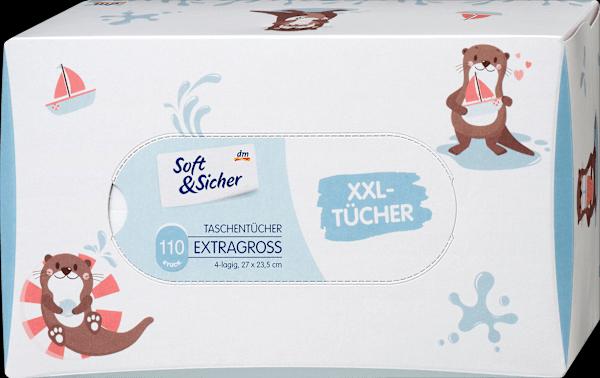Produktbild dm Soft&Sicher Taschentücher Box mit extra grossen Taschentüchern