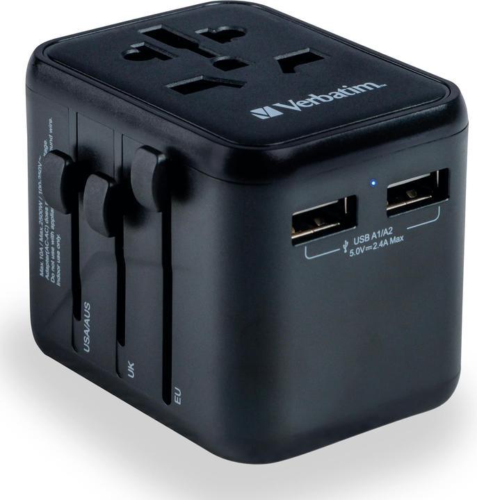 Immagine prodotto Verbatim Adattatore da viaggio universale con 2 porte USB-A