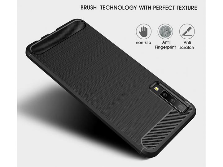 Actual product image Screenguard Samsung Galaxy A7 2018 Cover Carbon Brushed Soft TPU (Samsung Galaxy A7 (2018))