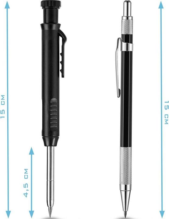 Produktbild Stahlwerk Tieflochmarker Bleistift 4er Set 36 Ersatzminen integriertem Spitzer (1 x)