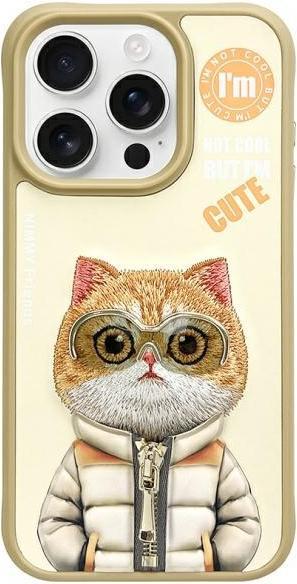 Prestigio Nimmy case iPhone 15 Pro 6.1" khaki Cool&Cute 2.0 Cat (Apple iPhone 15 Pro)