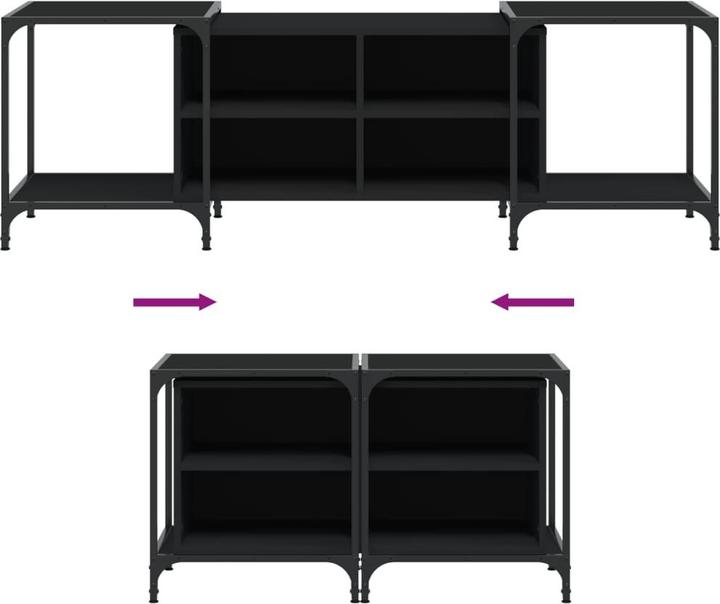 Image du produit VidaXL Meuble TV Noir 153x37x50 cm Bois composite,Couleur
