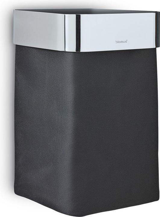 Actual product image Blomus NEXIO- Polished stainless steel guest towel basket and cotton fabric bag, Anthracite, Bag
