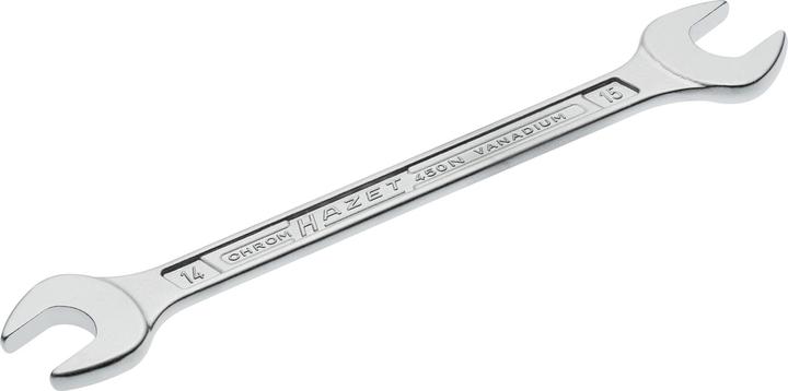 HAZET Doppel-Maulschlüssel 450N-14X15 ∙ Aussen Sechskant Profil ∙ 14 x 15 mm (14 mm, 15 mm)