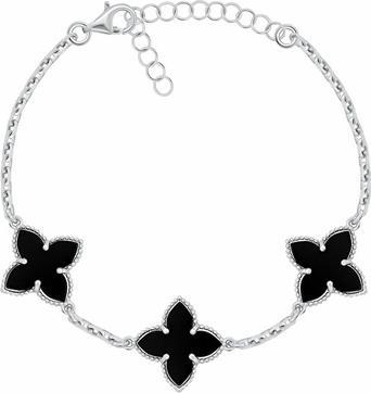 Brilio Silver - Charming silver bracelet Flowers BRC192WBC