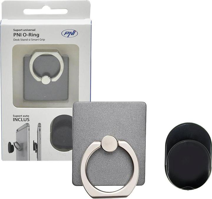 Actual product image PNI Universal O-ring holder, desk stand and Smart Grip, light black, car holder in the