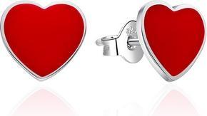 Produktbild Agato - Silver earrings with red enamel Hearts AGT-E154P