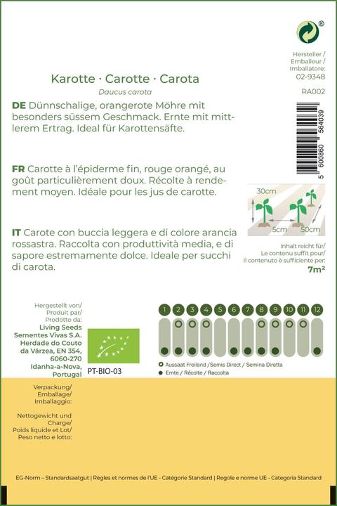 Image du produit Living Seeds Carotte Rodelika (Graines de légumes)