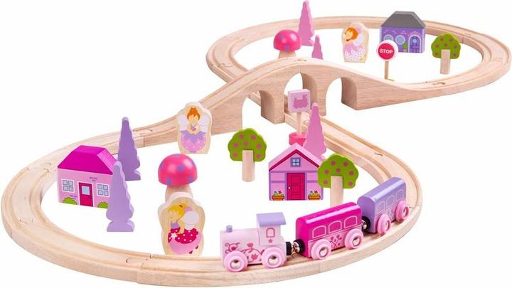 Actual product image Bigjigs Wooden train set - Pink