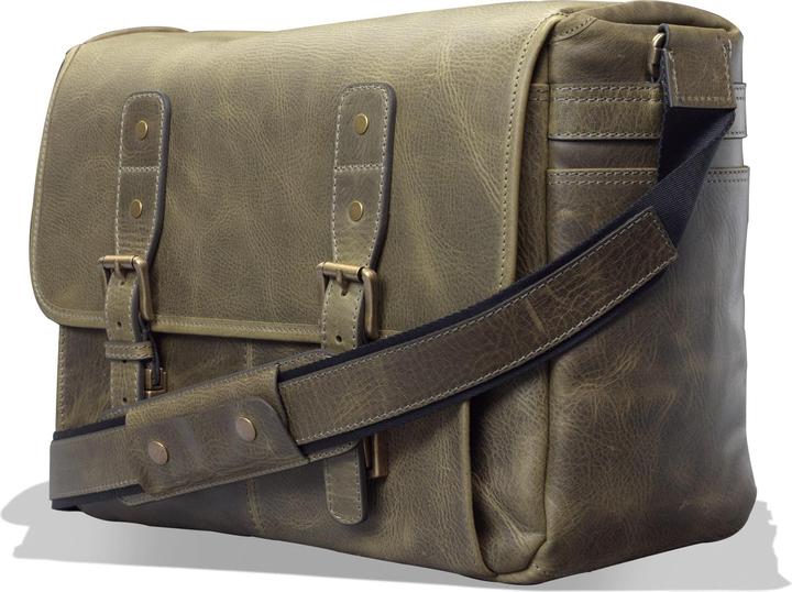 Actual product image Only-Bags.Store Leather vintage 16" laptop bag, camera bag, briefcase, satchel, portfolio notebook tablet