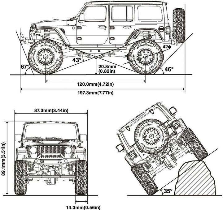 Image du produit Kyosho Scale Crawler Mini-Z Jeep Wrangler Rubicon White ARTR, 1:24 (RTR Prêt à fonctionner)