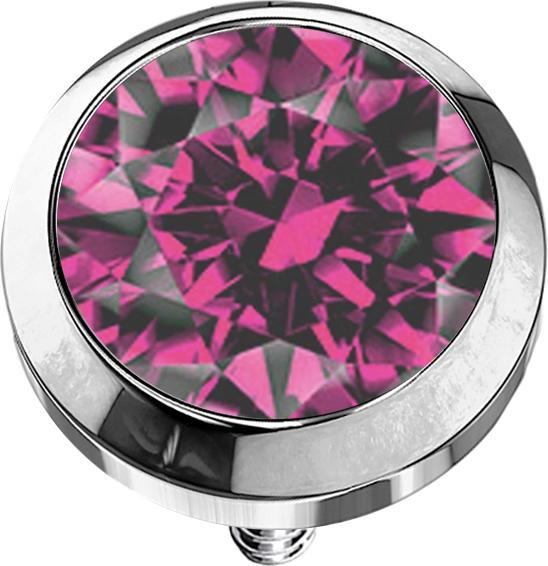 Produktbild Star Piercing Dermal Anchor silber mit Kristall pink (ohne Messing, Titan G23)