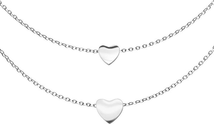 Immagine prodotto Star Piercing Catena d'argento con ciondolo a due cuori (senza ottone, Acciaio chirurgico 316L)