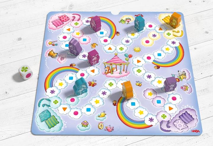 Actual product image Haba Unicorn glitter happiness game collection (English, German, Italian, French)