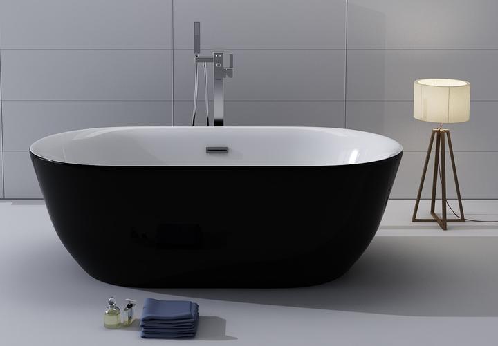 Jet-Line Whirlpool Badewanne MAGGIORE II schwarz (170 cm, 80 cm)