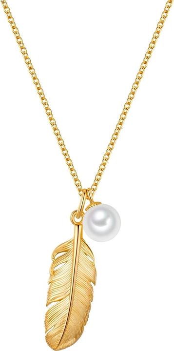 Glanzstücke München Damen Kette Feder Sterling Silber - 35050 (Sterling Silber, 40 - 45 cm)