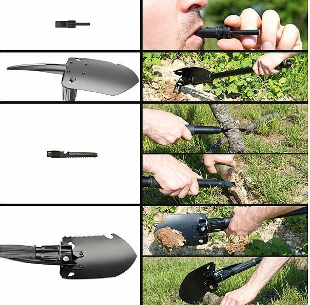 Actual product image Semptec 11in1 multi-function tool spade with saw, pick, hammer & co. (12 Functions)