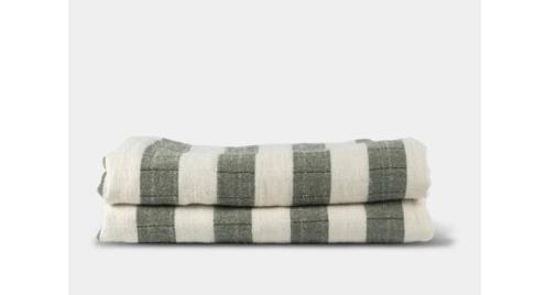 Produktbild Sagaform Decke 130x170cm gestreift, grün/weiss (130 x 170 cm)
