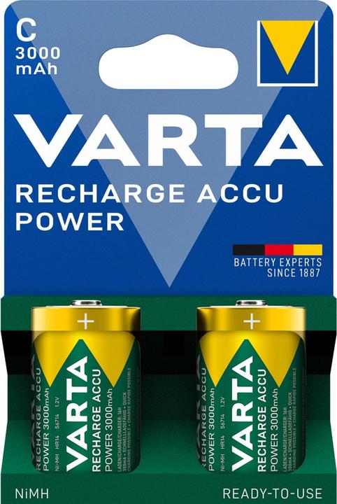 Varta VAR Akku NimH Baby 3,0A 2er (2 Stk., C, 3000 mAh)