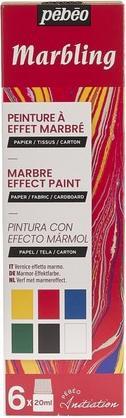 Immagine prodotto Pebeo Kit Iniziation Marbling Scoperta 6x (Smeraldo, Giallo limone, Nero, Ciano, Rosa del Bengala, bagno di marmo 18 g, 20 ml)