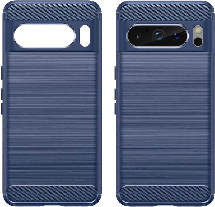 Produktbild Cover-Discount Google Pixel 8 Pro - Metall Carbon Look Hülle blau (Google Pixel 8 Pro)