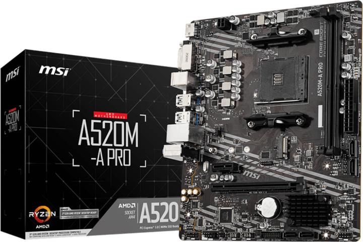 Image du produit MSI A520M-A Pro (AM4, AMD A520, mATX)