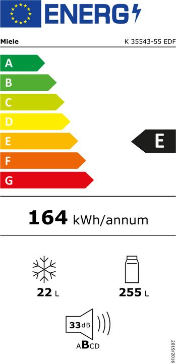 Energie-Label Miele K 35543-55 EDF Li (277 l)